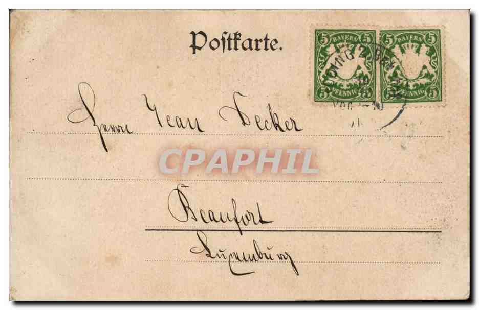 Allemagne Baviere Gruss aus Roding CPA  — Rückseite