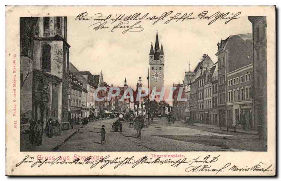 Allemagne Baviere Gruss aus Straubing Theresienplatz