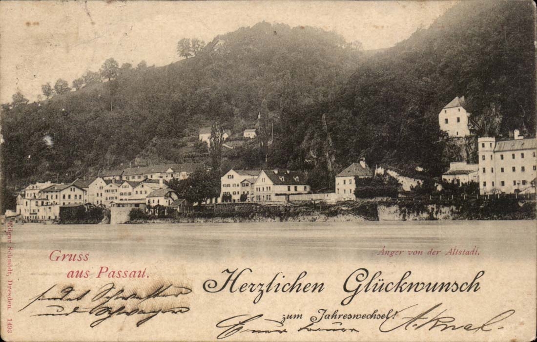 Allemagne Baviere Bayern Gruss aus Passau Herzlichen Gluckwunsch