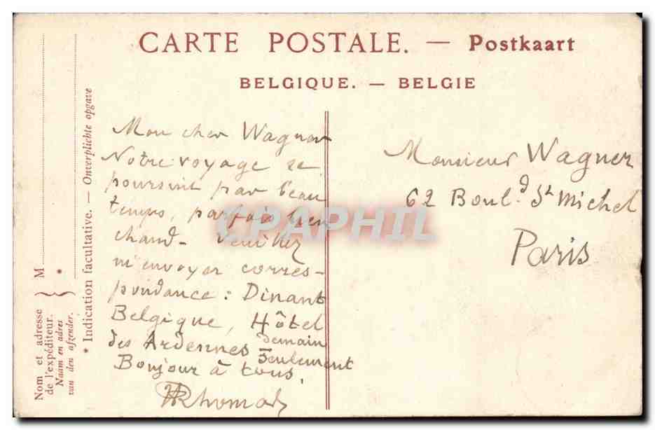 Belgique Dinant CPA Le rocher Bayard — Rückseite