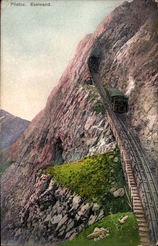 Suisse CPA Pilatus Eselwand (train)