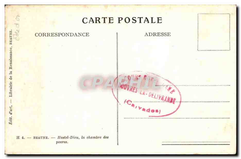 Hostel-Dieu, la chambre des poveres — Beaune — Édit. d'art, Librairie de la Renaissance — Rückseite