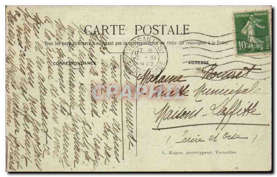 Versailles — Le Panorama — L. R. — Verso
