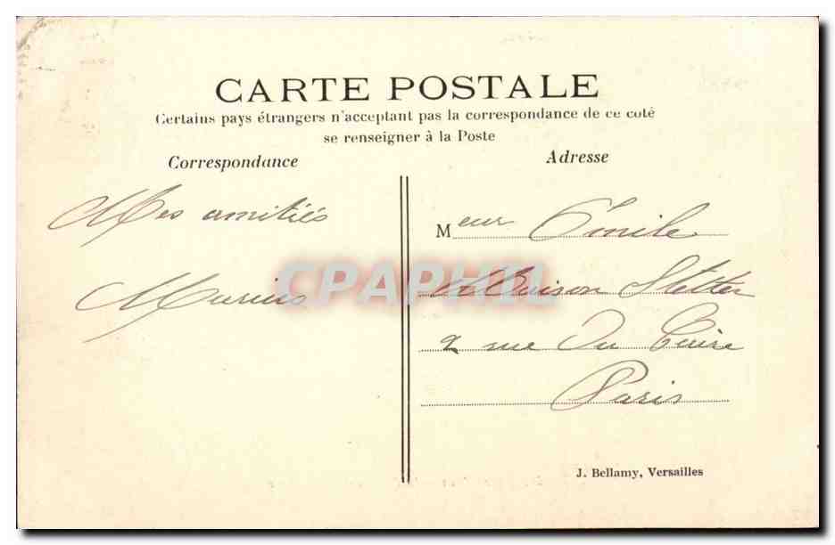 Versailles CPA e bassin d'Euvelade — Verso