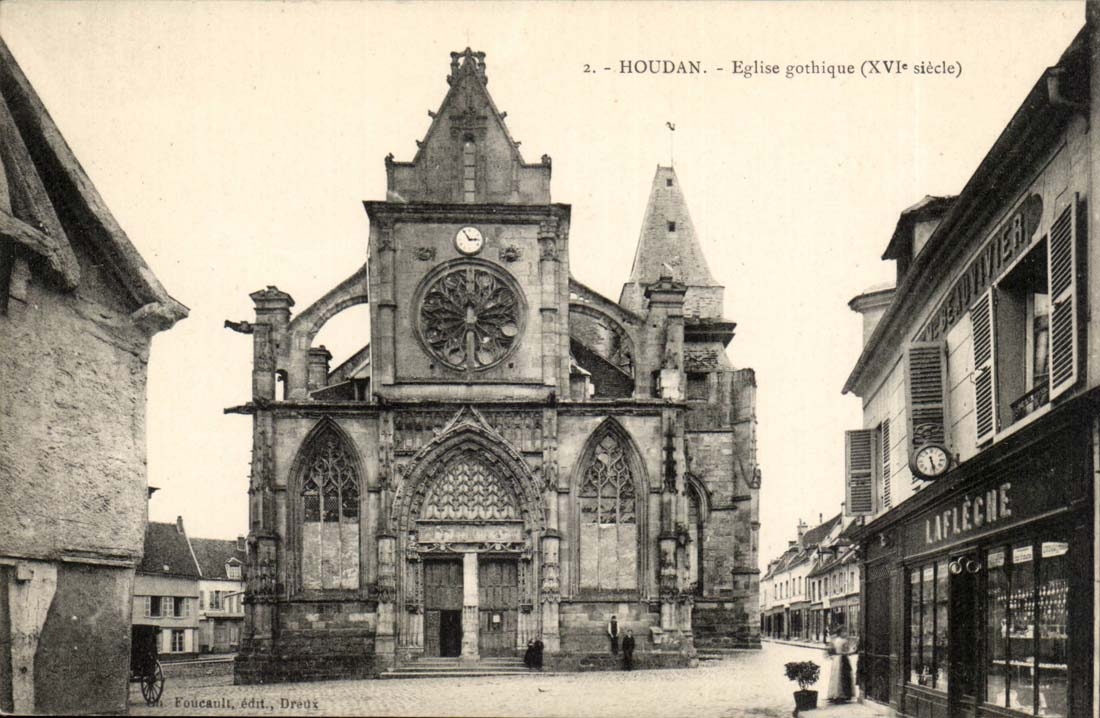 Houdan CPA Eglise gothique (Lafleche)