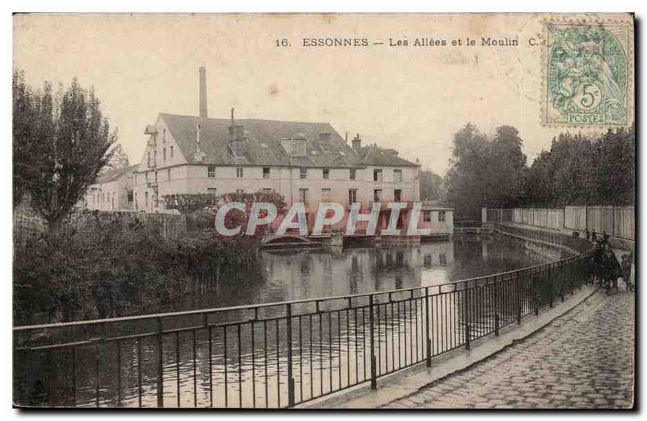 Essonnes CPA Les allees et le moulin