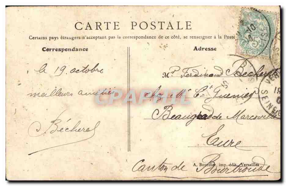 Versailles - Avenue de Sceaux - Caserne du 11e d'Artillerie - Quartier de Limoges — Reverso