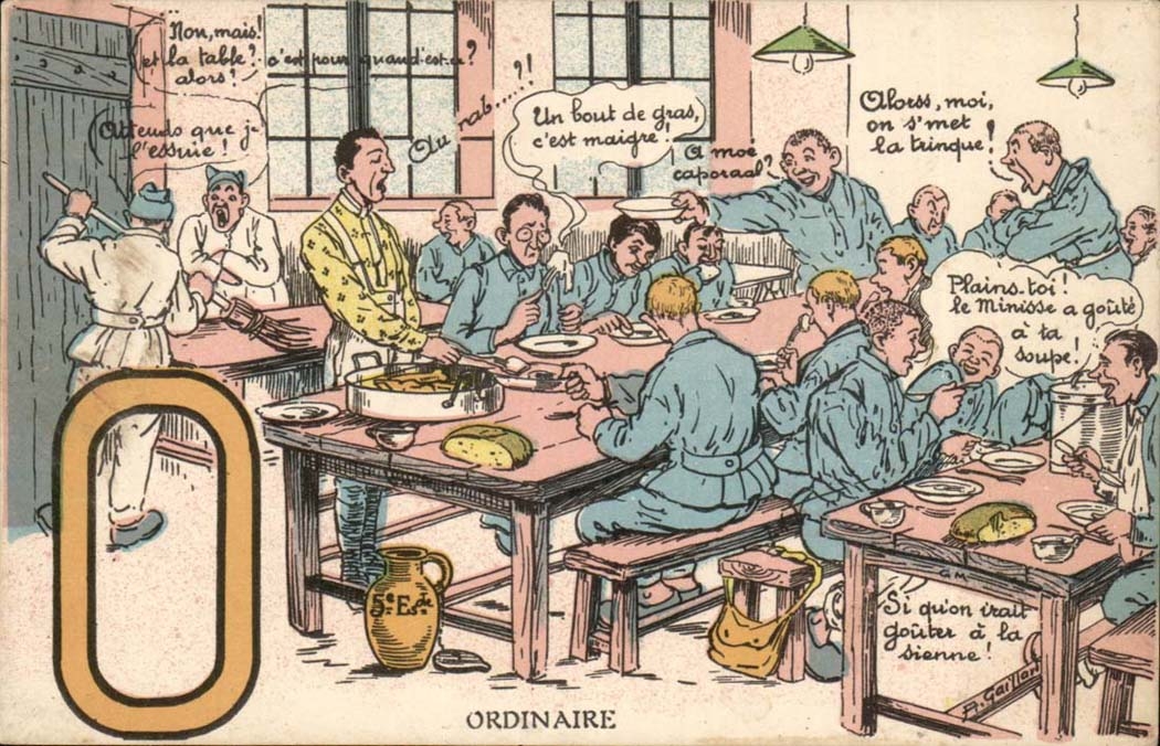 CPA Illustrateur Ordinaire (cantine cuisine miitaire militaria)