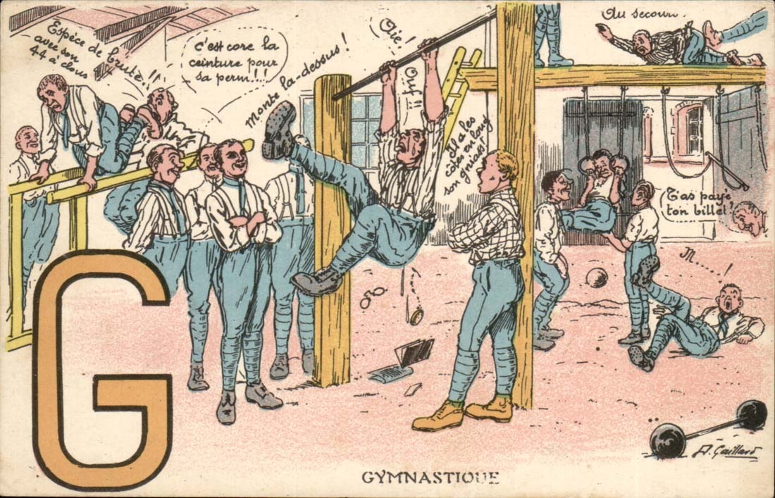 CPA Illustrateur G Gymnastique (miitaire militaria)