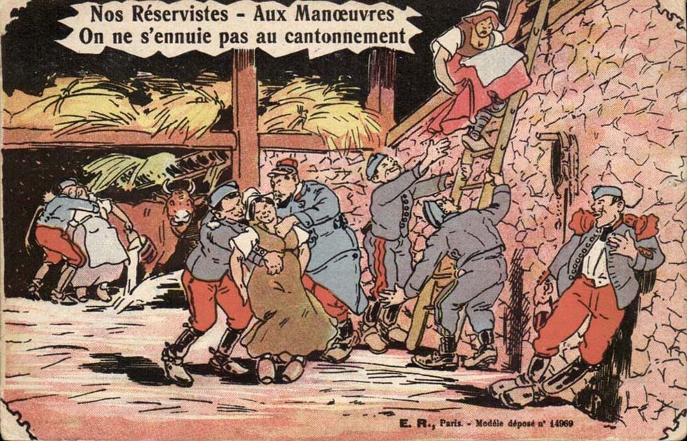 CPA Illustrateur Nos reservistes aux manoeuvres on ne s'ennuie pas au cantonnement (miitaire militaria)