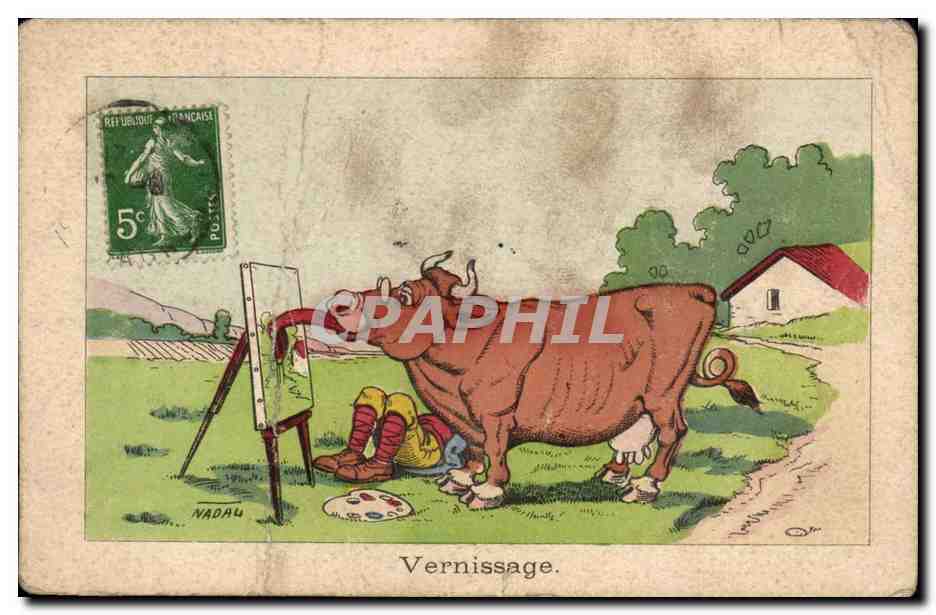 CPA Fantaisie Vernissage (vache)