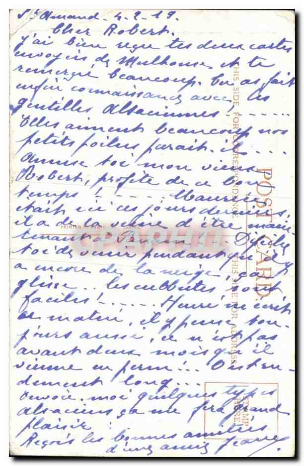 CPA Fantaisie Enfants Adam and Eve — Verso