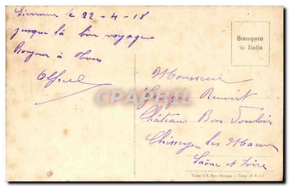 Italie Italia Livorno CPA Viale regina Marguerita — Rückseite