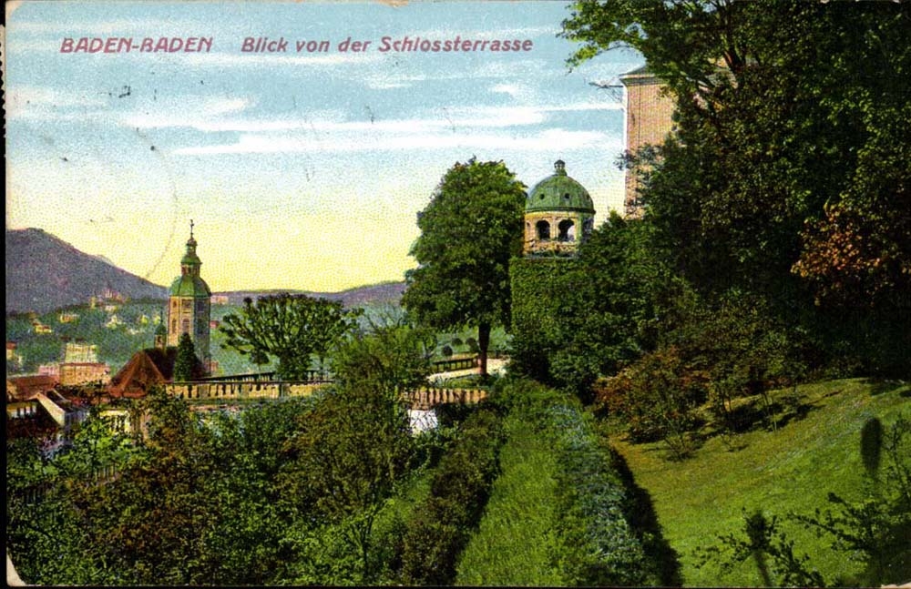 Allemagne Baden Baden CPA Blick von der Schossterrasse