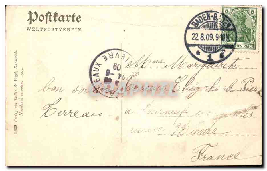 Allemagne Baden Baden CPA Griech Ruman Kirche — Rückseite