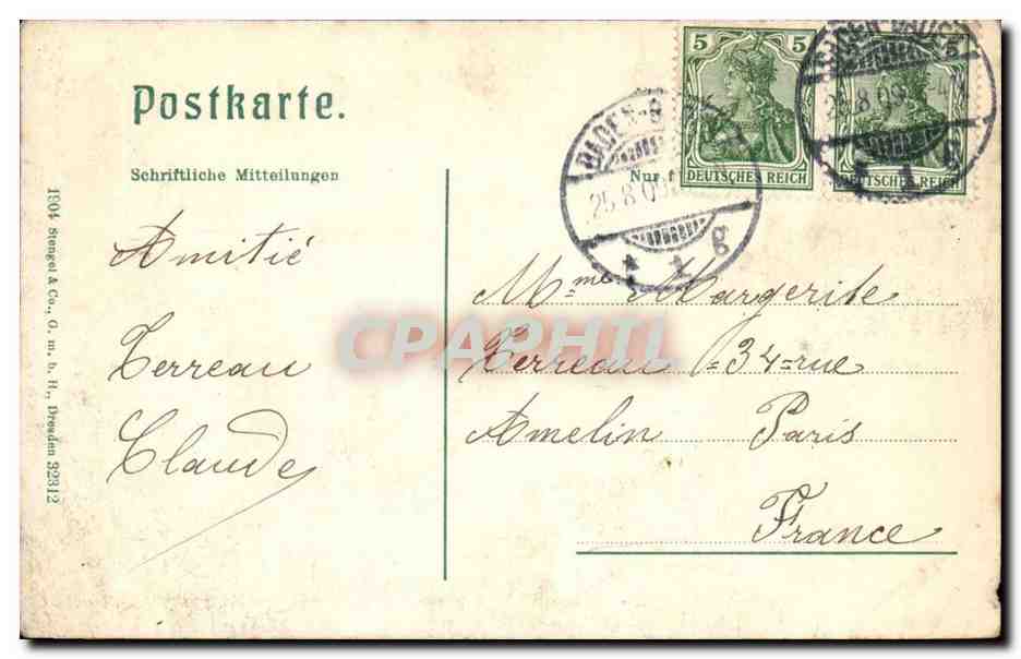 Allemagne Baden Baden CPA Gonneranlagen und Brucke — Verso
