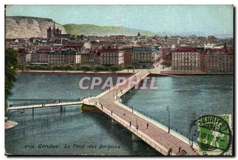 Suisse Geneve CPA Le pont des Bergues