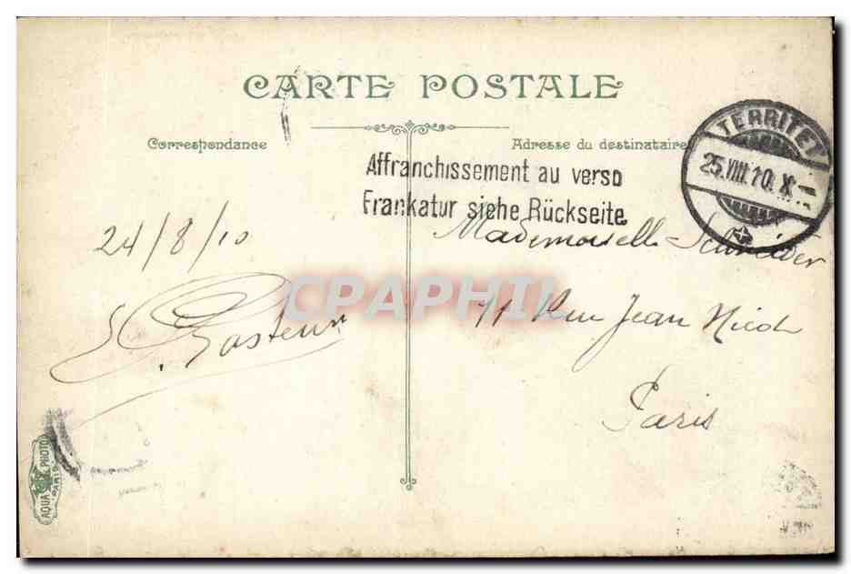 Suisse Geneve CPA Le pont des Bergues — Rückseite