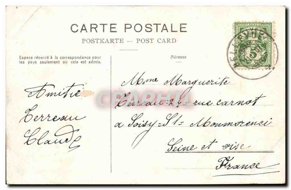 Suisse Geneve CPA Pont du Mont Blanc et Ile J J Rousseau — Verso