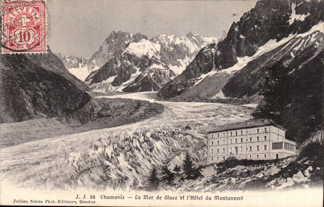 Chamonix CPA La mer de glace et l'hotel de Montanvert
