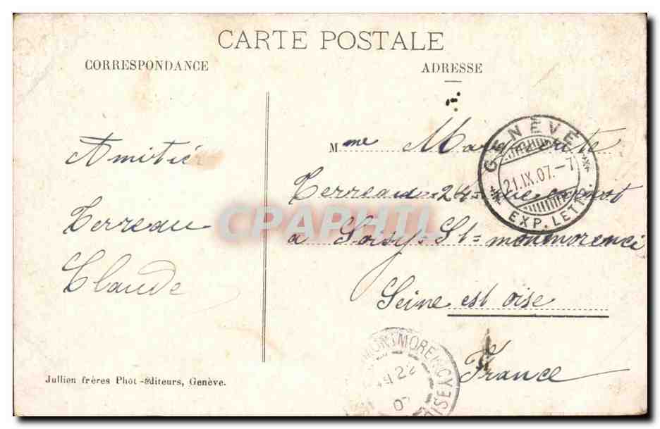 Sommet du Mont-Blanc et l'Observatoire Janssen — Chamonix — Jullien frères — Verso
