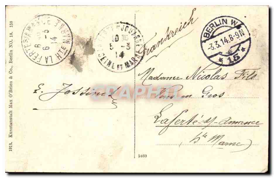 Allemagne Berlin CPA Kgl Schloss Kronprinzen Palais Unter den Linden — Rückseite