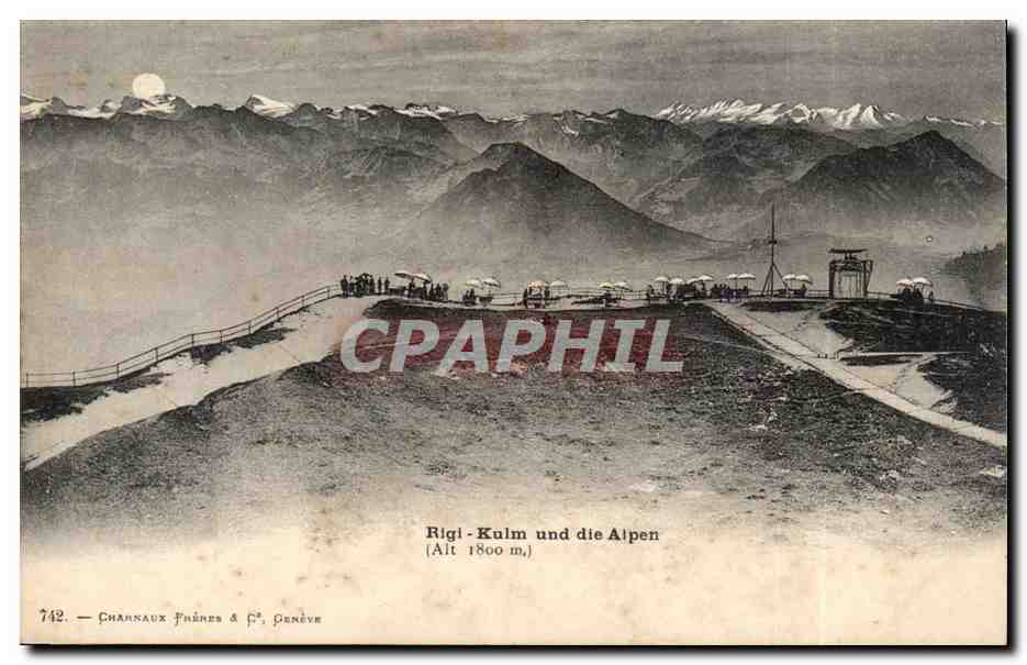 Suisse CPA Rigi Kulm und die Alpen
