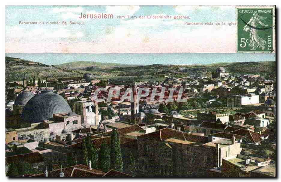 CPA Jerusalem ISrael vom Turm der Erloserkirche gesehen Palestine Palestina