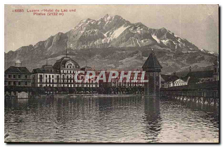 Suisse CPA Luzern Hote du lac und Pilatus