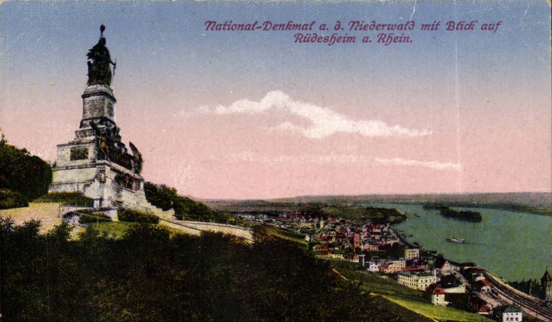 Allemagne CPA National Denkaml Niederwass mit Blidi aud Ruderheim an Rhein