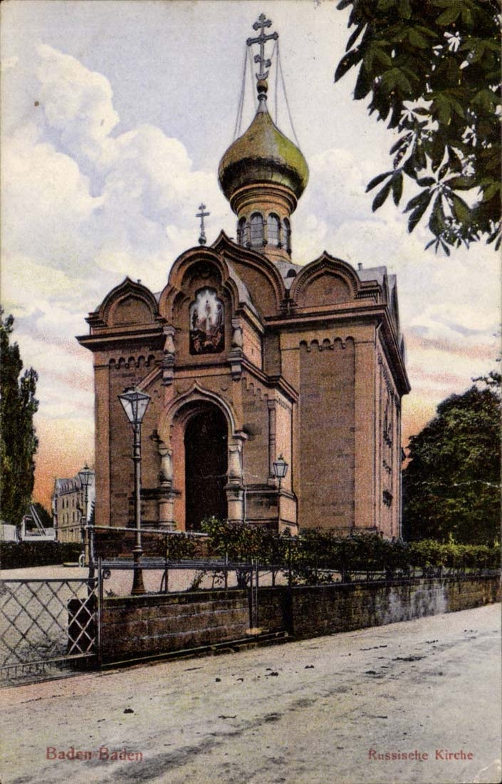 Baden-Baden — Russische Kirche — Verlag von König, Heidelberg, No. 210