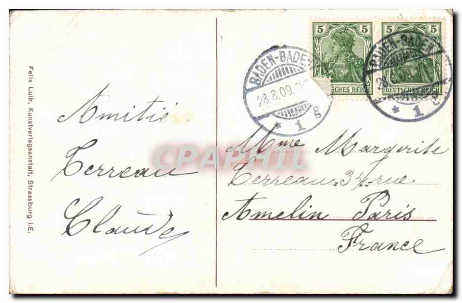 Allemagne CPA Tracten aus Gutach Brautpaar (folklore costumes) — Verso