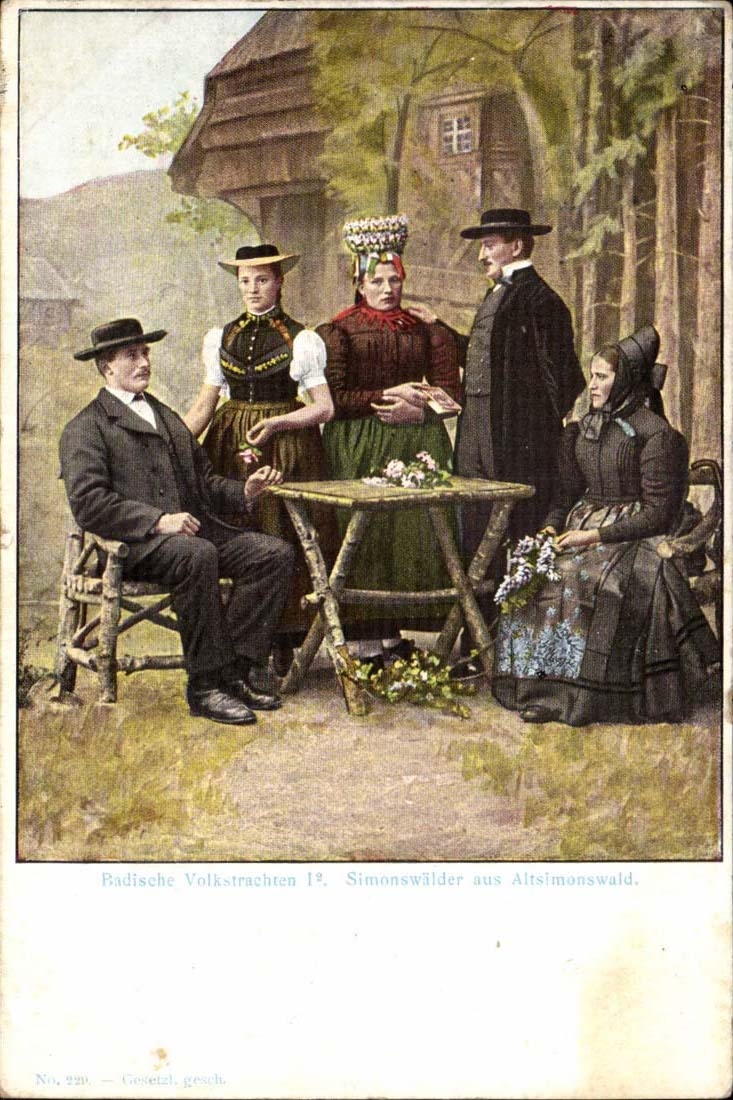 Allemagne CPA Badische Volkstrachten Simonswalder aus Altsimonswald (folklore costumes)