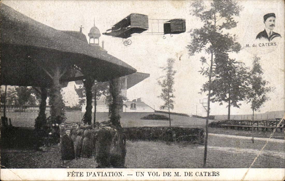 CPA Fete d'aviation Un vol de M de Caters