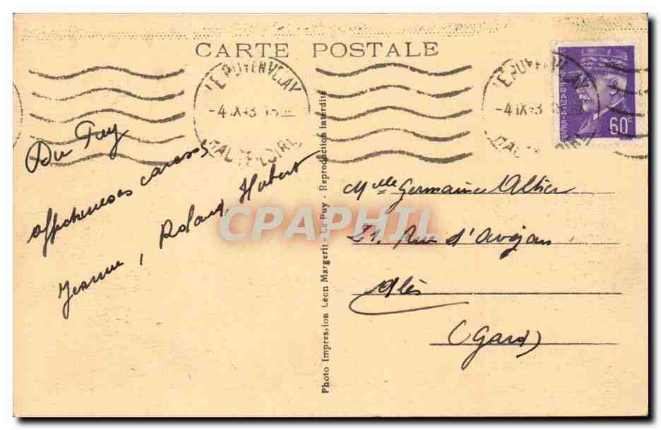 Le Puy CPA Sous la niege Vue generale prise d'Espaly Mont Brunelet CEvennes — Verso