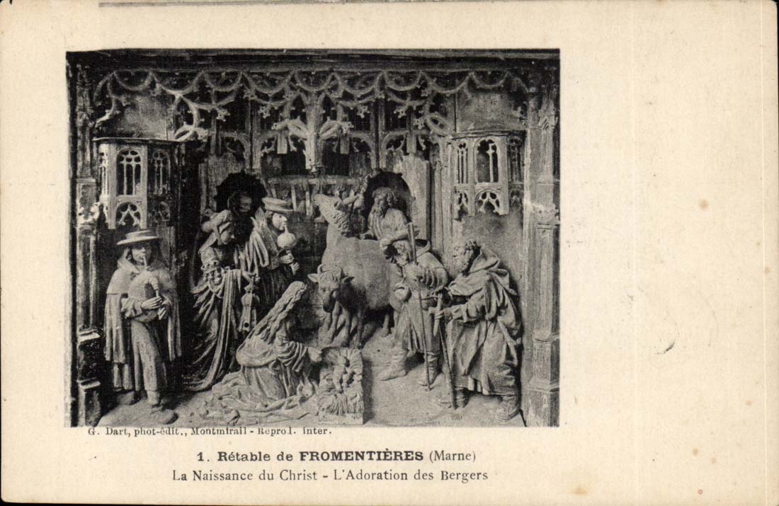 CPA Retable de Fromentieres La naissance du christ l'adoration des bergers