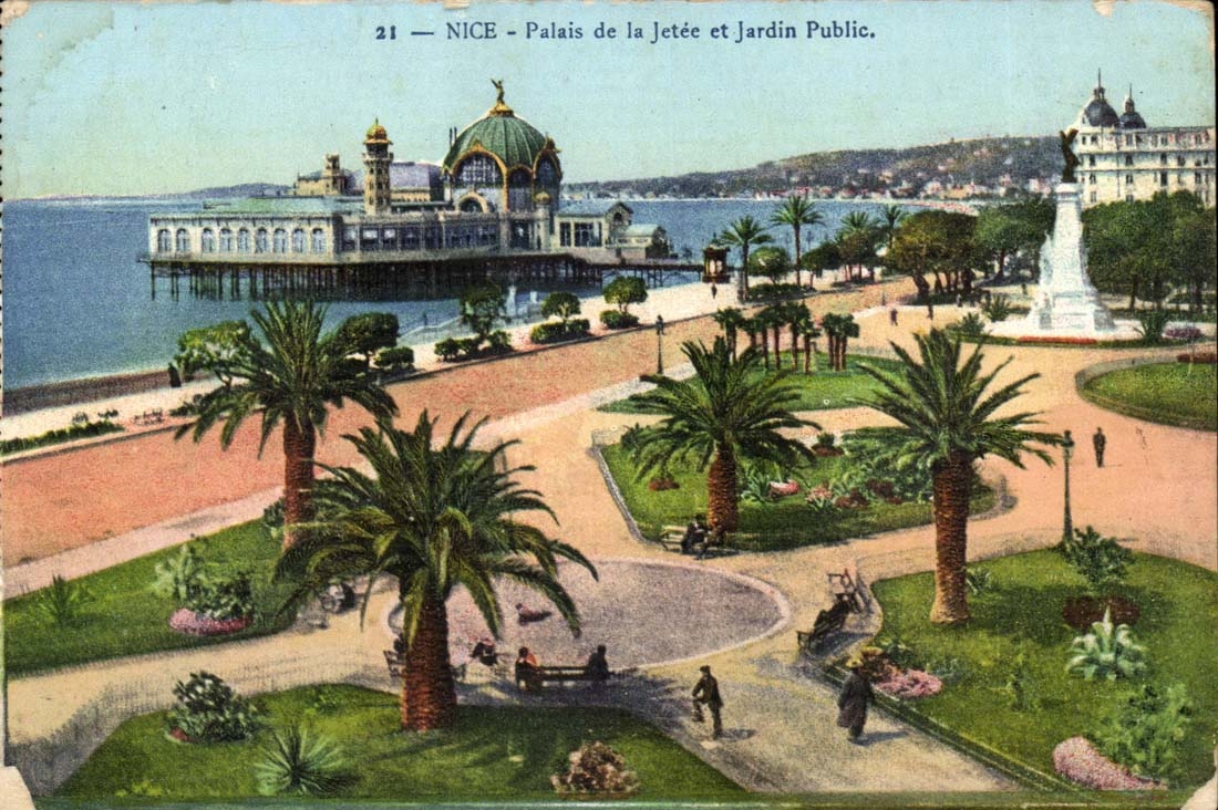 Nice CPA Palais de la jetee et jardin public