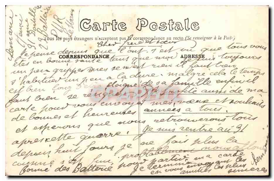 Le Mans CPA Statue du General Chanzy L'attaque (militaria) — Rückseite