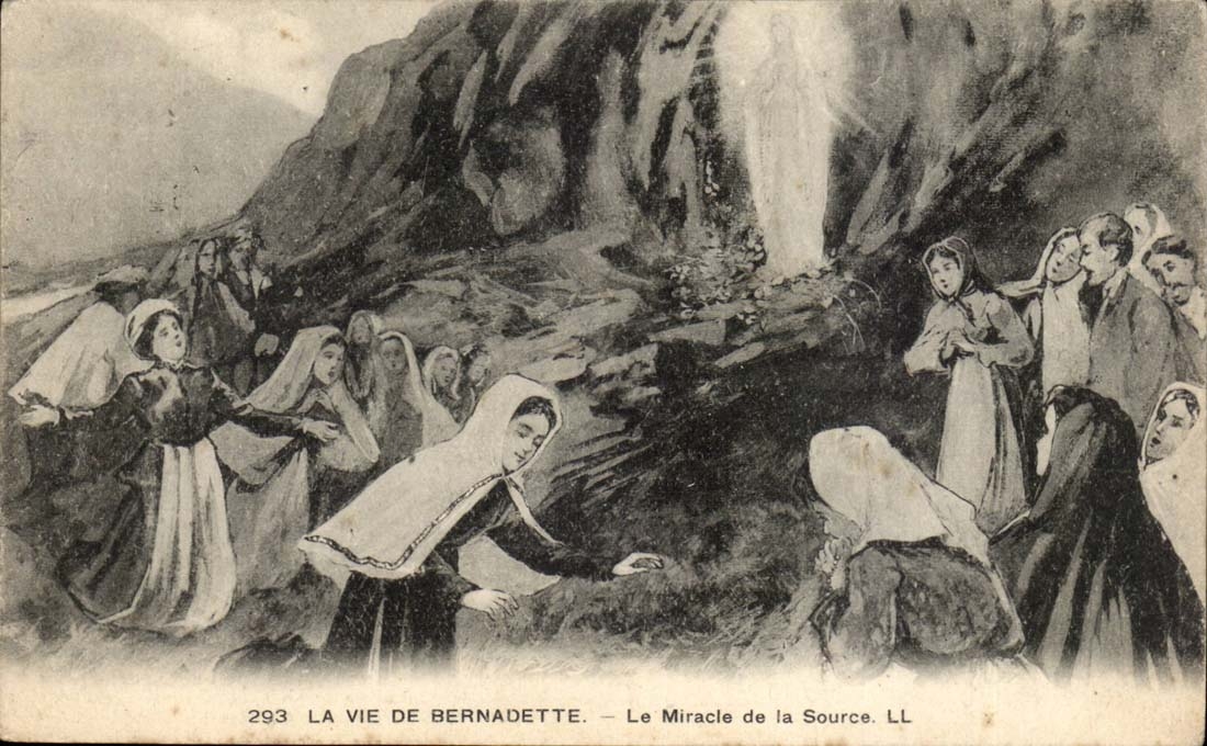 CPA LA vie de Bernadette Le miracle de la source (Lourdes)