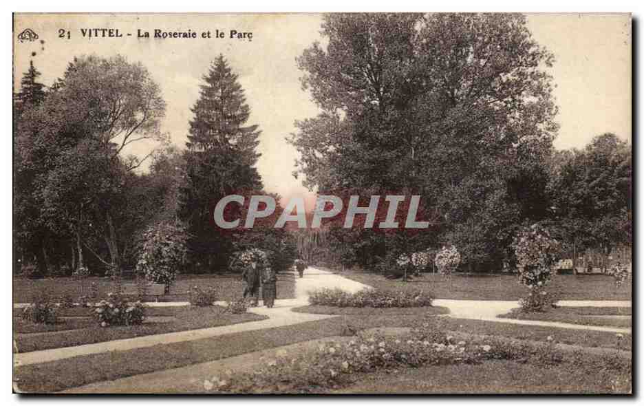 Vittel CPA La roseraie et le parc
