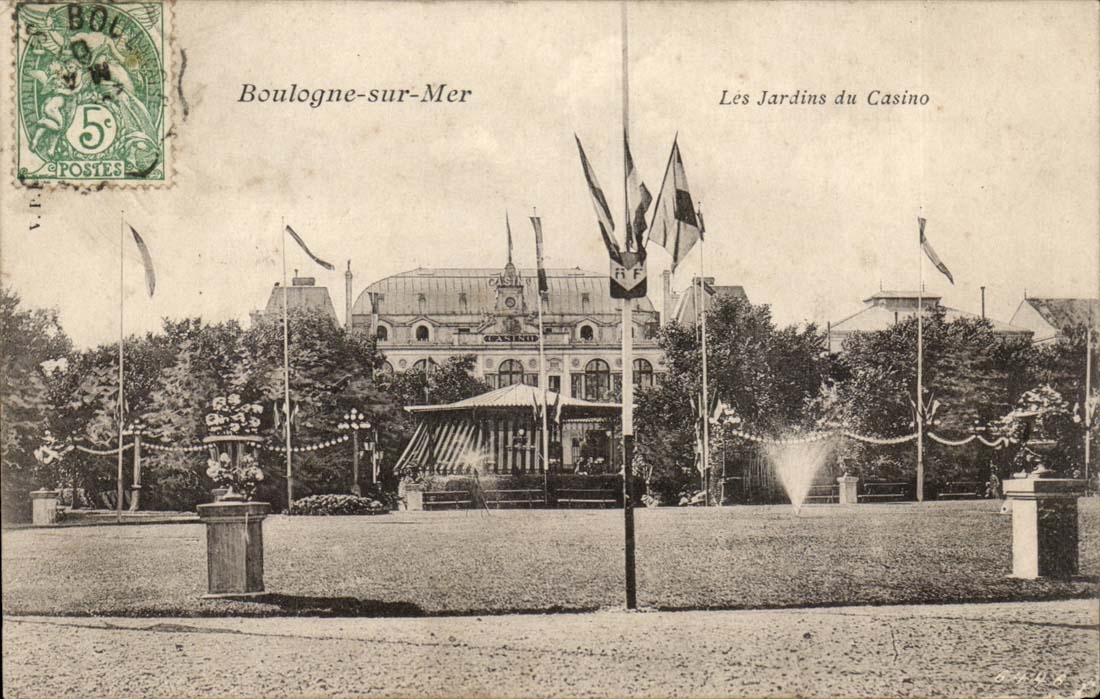 Boulogne-sur-Mer — Les Jardins du Casino — Éditeur inconnu, n° de série non visible