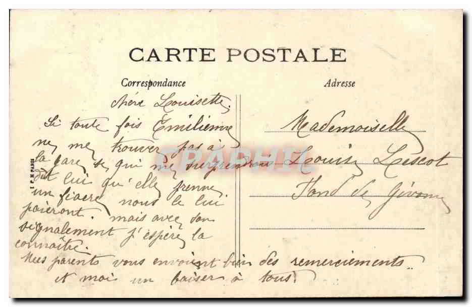 Paris (16eme) CPA Bois de BOulogne L'embarcadere — Rückseite