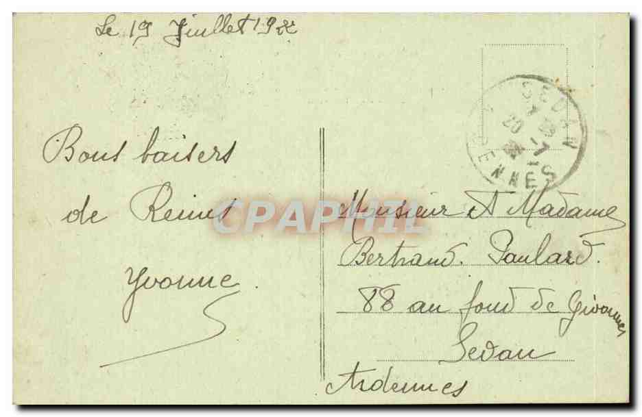 Reims dans les Ruines — Vue Générale des Tissages Boulevard Saint-Marceau — Éditeur Téulibier, n°53 — Verso