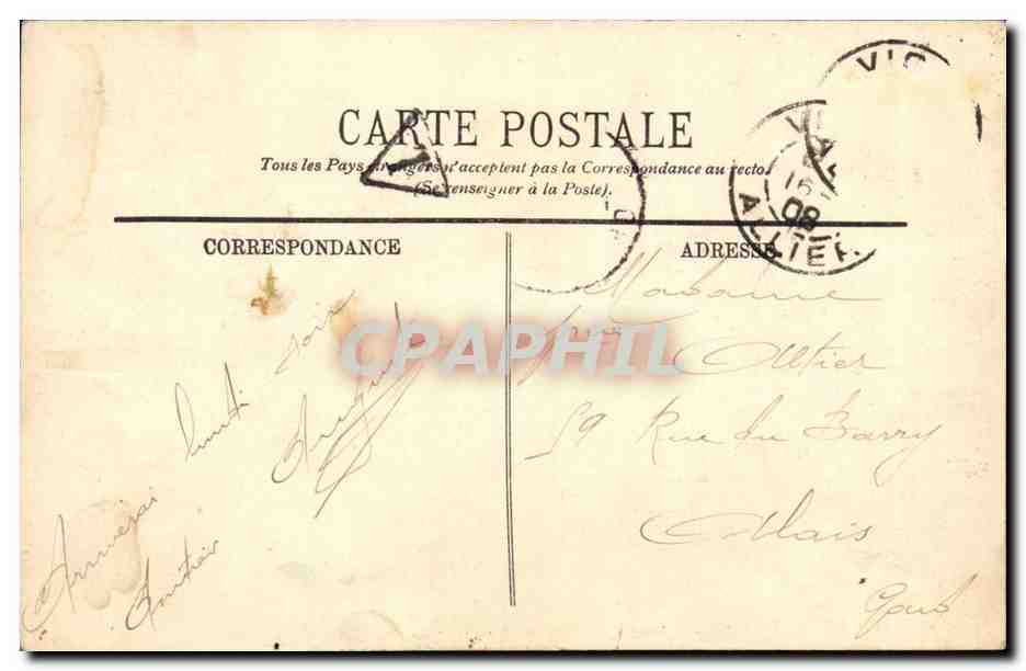 Vichy CPA La facade du casino Vue sur le parc — Rückseite