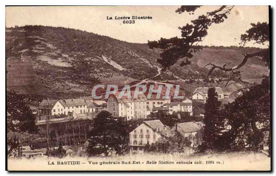 La Bastide — Vue générale Sud-Est — Belle Station estivale (alt. 1024 m.) — La Lozère Illustrée 6033
