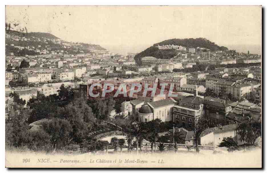 Nice CPA Panorama Le chateau et le Mont Boron