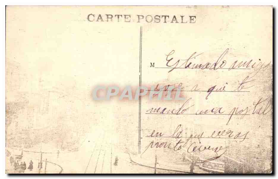 Nimes CPA Le boulevard Victor Hugo au fond grand theatre et Tour Magne — Rückseite
