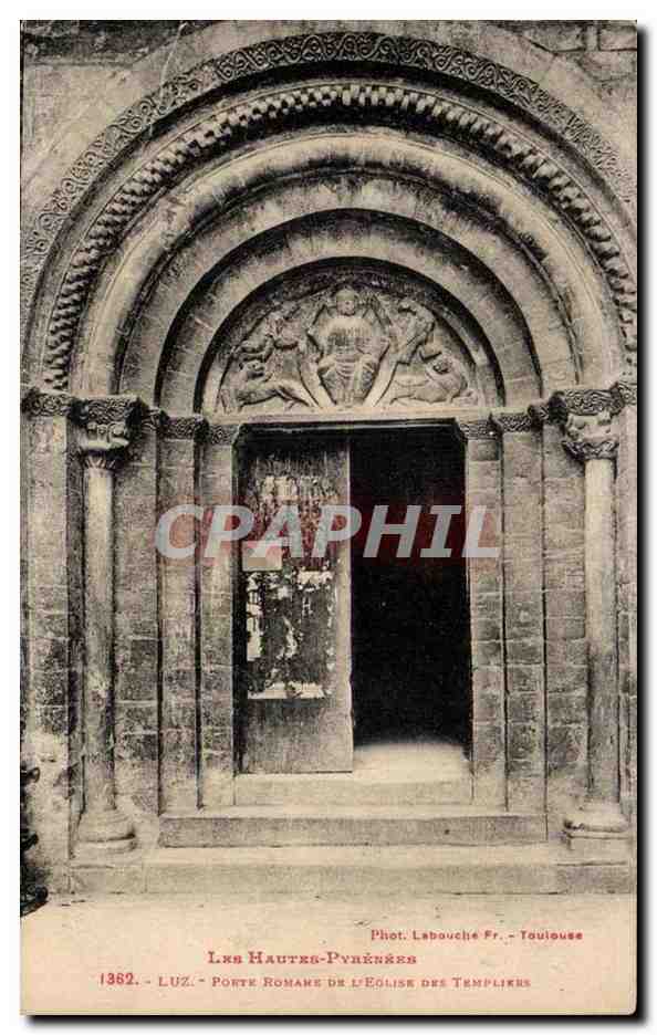 Luz CPA Porte romane de l'eglise des templiers