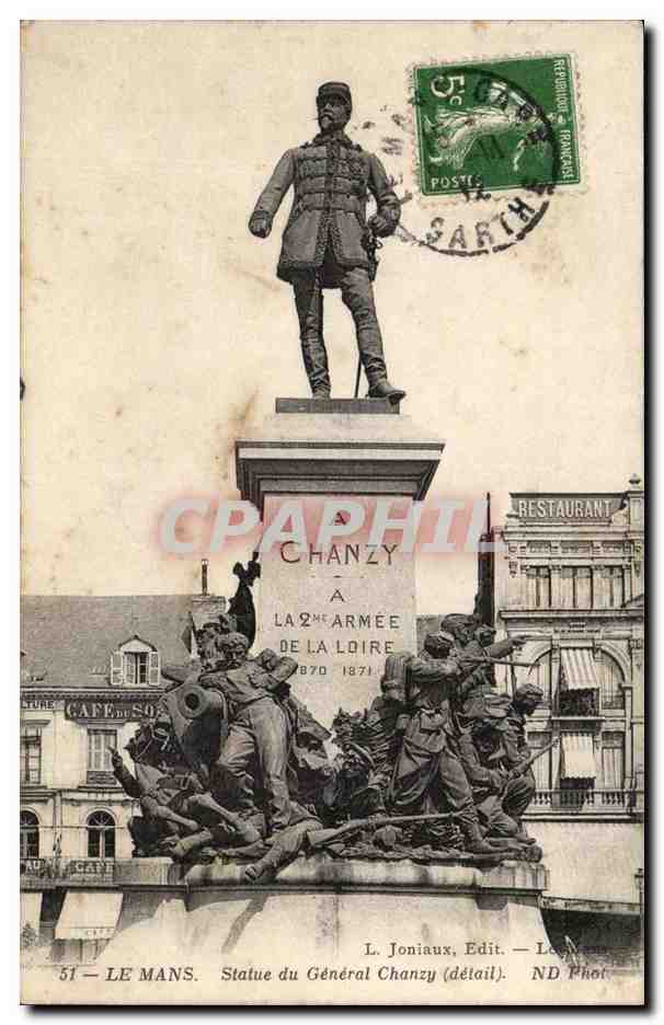 Le Mans CPA Stateu du general Chanzy (detail)