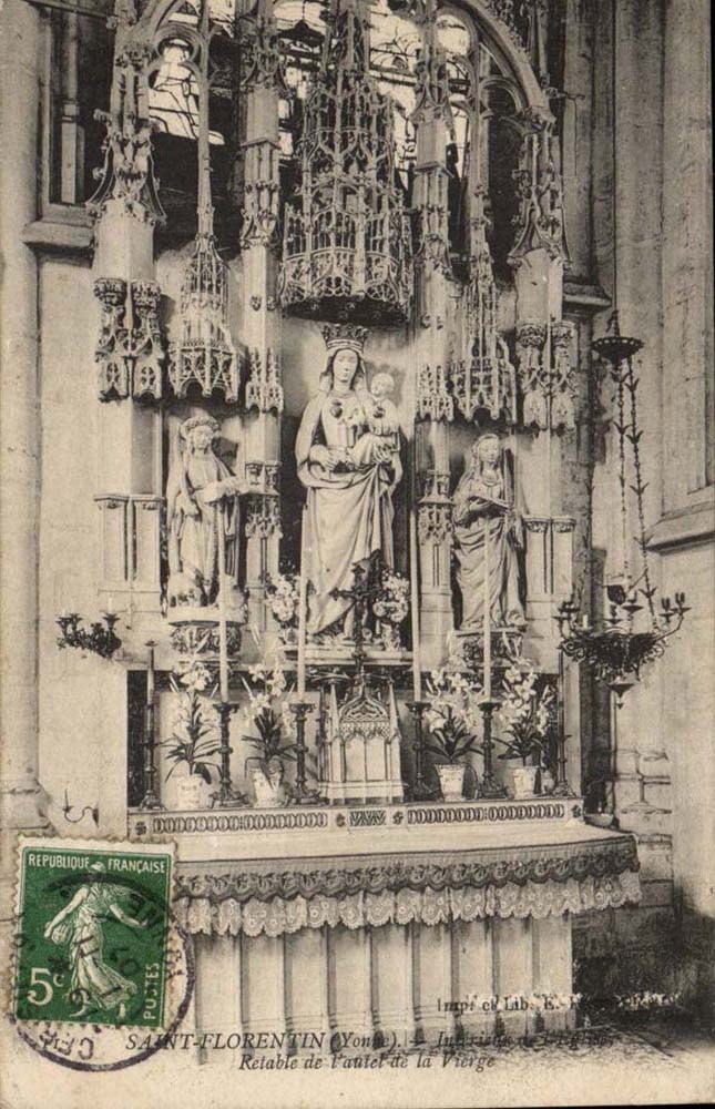 Saint Florentin CPA Interieur de l'eglise Retable de 'autel de la vierge